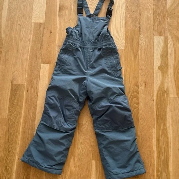 Kids Gray Snow Bib Overalls - Picture 2 of 2